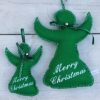 Groene vilten engelen met Merry Christmas of gouden glitter ster - Afbeelding 5