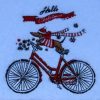 Gastendoekjes wit of ecru met een kerst teckel op een fiets - Afbeelding 2