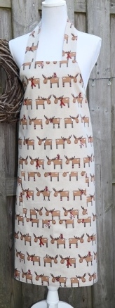 Kerst keukenschort met bruine rendieren