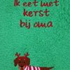 Slab groen met kerstteckel om met kerst bij oma te eten - Afbeelding 2