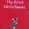 Slab rood voor baby's eerste kerst -met hertje - Afbeelding 2
