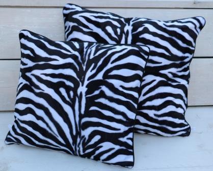leren artillerie Chemicaliën Kussens in dierenprint zebra (velboa) – Textielfeest