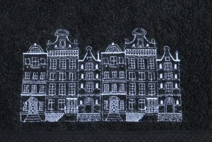 Gastendoekje zwart met witte Hollandse huisjes - Afbeelding 2
