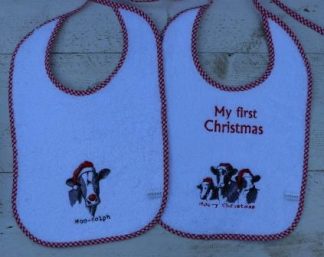 Slabben wit met koe voor een eerste kerstdiner -Moodolph en My first Christmas
