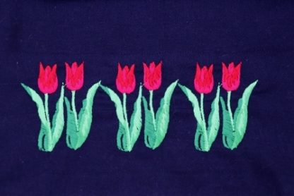 Donkerblauwe of rode keukenhanddoek en theedoek met rode of gele tulpen en/of tekst Liefs uit Holland - Afbeelding 3