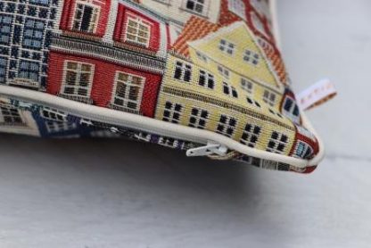 Stevige kussen(hoezen) van Gobelin met gekleurde Hollandse huizen - Afbeelding 2