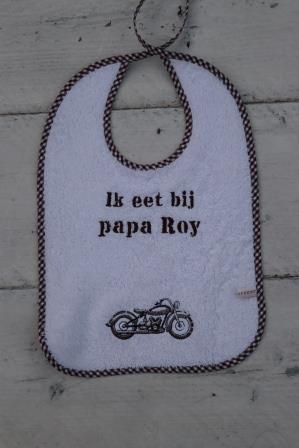 Slab wit met motor en persoonlijke tekst