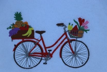 Gastendoekje wit met bloemen fiets - Afbeelding 2
