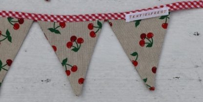 Mini slingertje met kersen -18 vlaggetjes - Afbeelding 2
