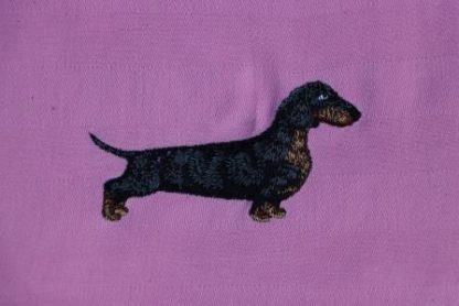 Keukenhanddoek en theedoek zachtroze met een Black-and-tan teckel - Afbeelding 2