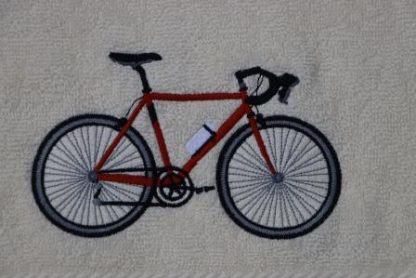 Gastendoekje ecru met een terra kleur racefiets - Afbeelding 2