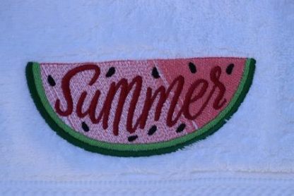 Gastendoekje wit met "Summer" watermeloen - Afbeelding 2