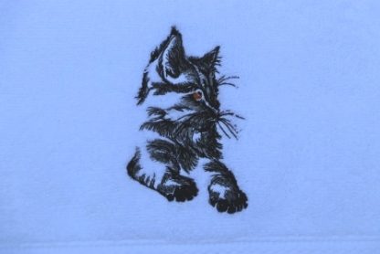 Gastendoekje wit met een zwarte kat - Afbeelding 2