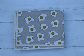 Tafelkleed linnen katoen met gebakken eitjes 140x200 cm