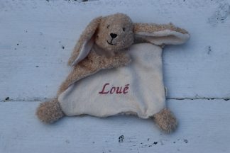 Knuffel konijn met naam van de baby