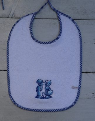 Slab wit met Delftsblauw poppetjes