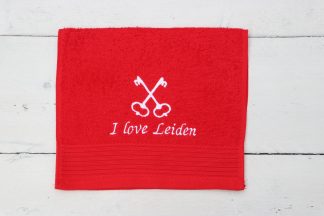 Gastendoekje rood met Leidse sleutels en I love Leiden
