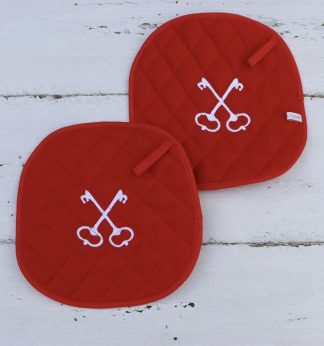 Pannenlappen rood met Leidse sleutels